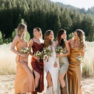 REVELRY SKYE SATIN DRESS